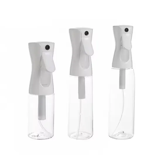 Plastic Misty Trigger Sprayer Bottle 200ml 300ml Water Barber Hair Fine Mist Continuous Spray Bottle