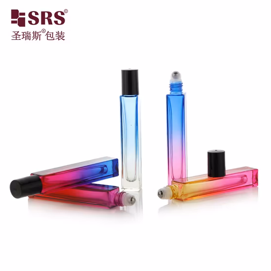 Stock products Square Shape Black Short Lid Metal Ball 10ml Perfume Luxury Bottles