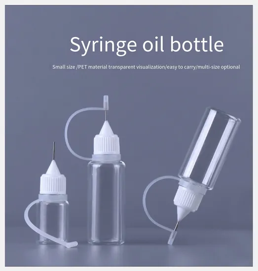 Transparent Needle Cover 5ml Pigment Packaging Sharp Mouth Pet Squeeze Ink Injection Needle Tube Plastic Bottle 