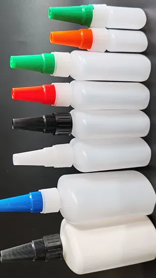 20ml Cyanoacrylate Adhesive Fast Super Glue Bottle White Empty Bottle with Plastic Pin Sharp Mouth Cap 