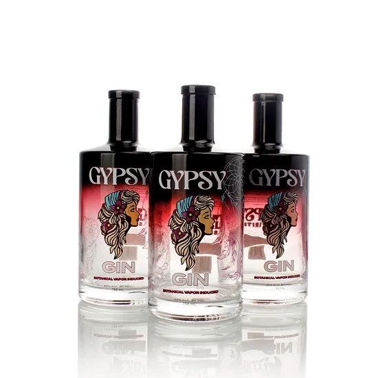 Custom Luxury Spray Color Print Logo 500ml 750ml 700ml Whisky Gin Vodka Tequila Liquor Spirits Bottle 