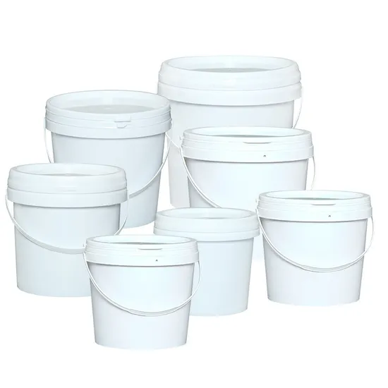 20 Liter Wholesale Food Grade White Blue Plastic Bucket with Lid