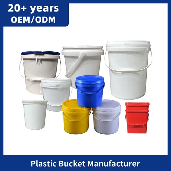 Paint Water Round PP Food Grade White Plastic Bucket with Handle & Lid