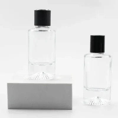 Thickened Bottom Black Lids Glass Perfume Bottle Free Sample 