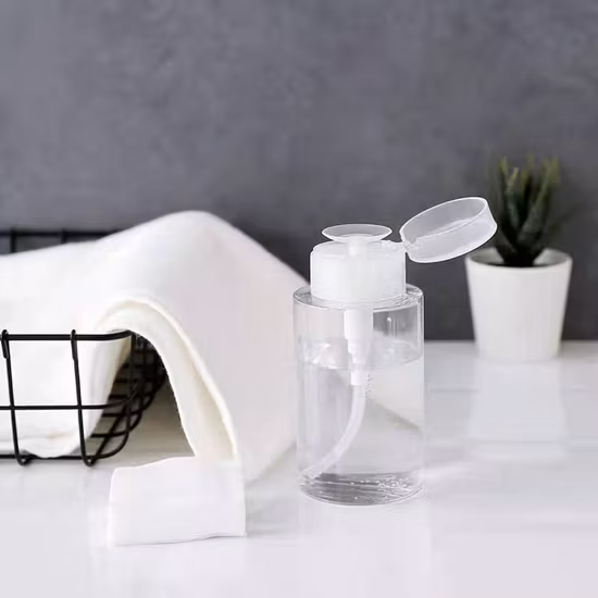 Clear Liquid Press Pump Dispenser Bottle Cosmetic Toner Bottle Makeup Nail Polish Remover Bottle