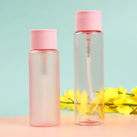 Plastic Pet 120ml 150ml 200ml 225ml Skin Makeup Remover Nail Polish Remover Pump Dispenser Cleansing Toner Bottle 