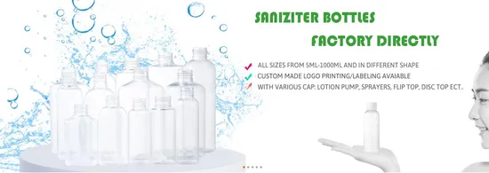 100ml/150ml/200ml Flat Shape Refillable Plastic Bottles for Lotion and Water Spray 